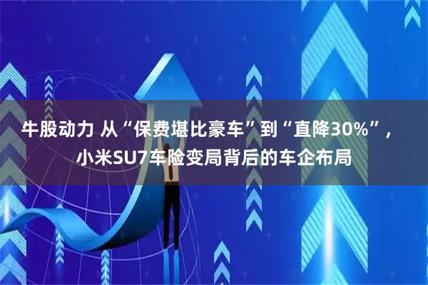牛股动力 从“保费堪比豪车”到“直降30%”, 小米SU7车险变局背后的车企布局