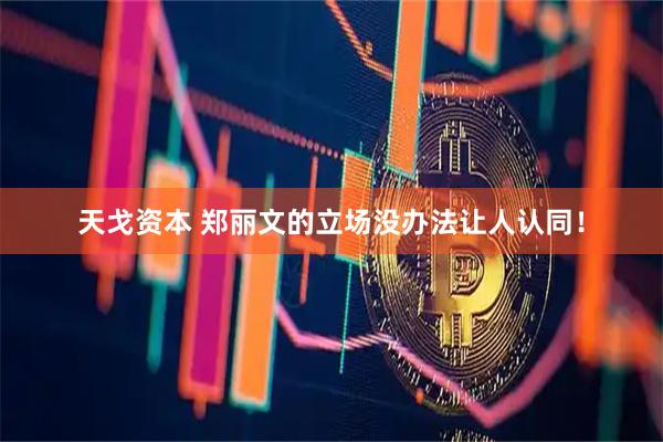 天戈资本 郑丽文的立场没办法让人认同！