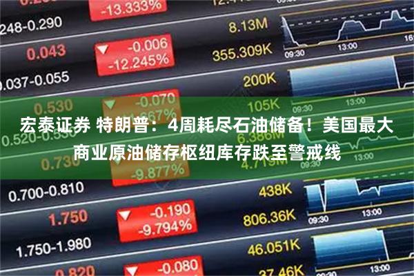 宏泰证券 特朗普：4周耗尽石油储备！美国最大商业原油储存枢纽库存跌至警戒线