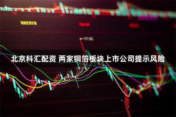 北京科汇配资 两家铜箔板块上市公司提示风险